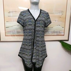 Zoé Asymmetrical Short Sleeve Tunic Top Size S/M